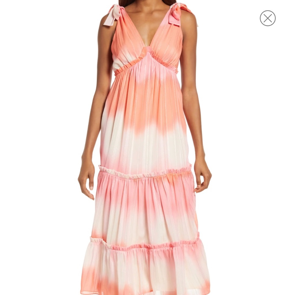 Adelyn Rae Tie Dye Chiffon Midi Dress